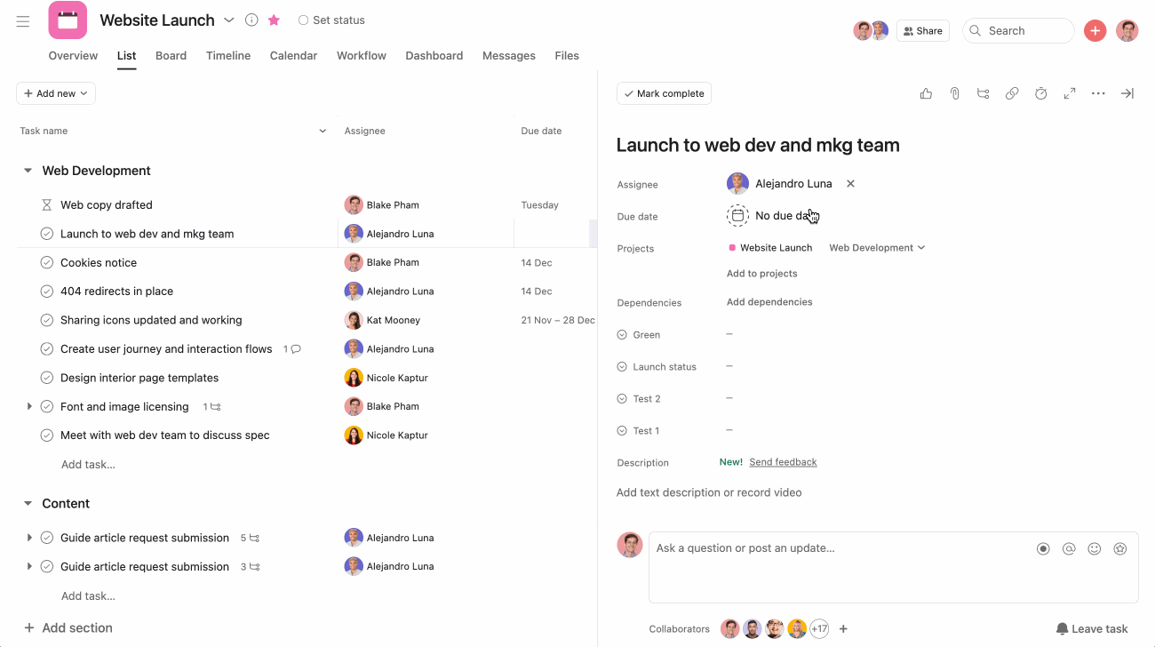 How to complete task fields in asana product guide asana product guide